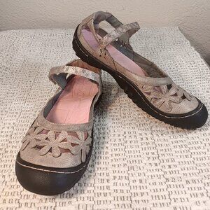 J-41 Jeep Adventure On Women's 'Orchid' Mary Jane Comfort Flats sz 8.5 Medium